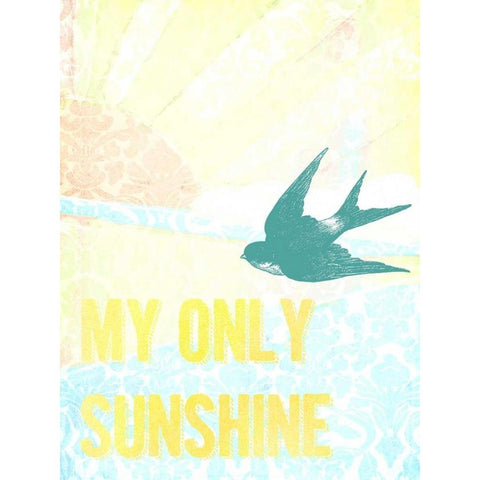 My Only Sunshine II Black Modern Wood Framed Art Print with Double Matting by Studio W