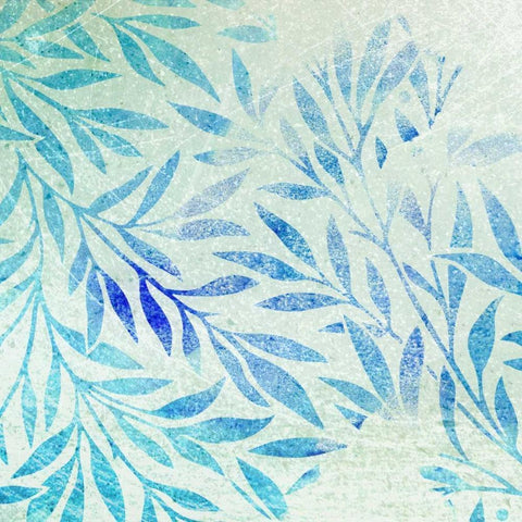 Cerulean Foliage II Gold Ornate Wood Framed Art Print with Double Matting by Studio W