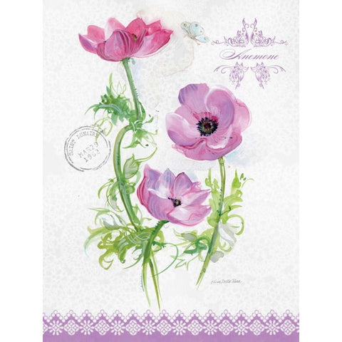 Flower Study on Lace I Gold Ornate Wood Framed Art Print with Double Matting by Della-Piana, Elissa