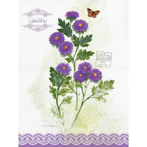 Flower Study on Lace II White Modern Wood Framed Art Print by Della-Piana, Elissa