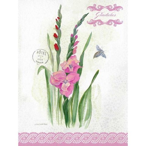 Flower Study on Lace VI Black Modern Wood Framed Art Print with Double Matting by Della-Piana, Elissa