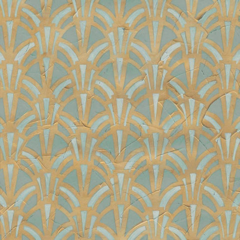Non-Embellished Gilded Deco Motif II White Modern Wood Framed Art Print by Vess, June Erica