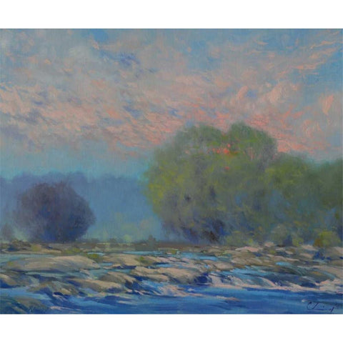 James River from Belle Isle I White Modern Wood Framed Art Print by Larivey, Chuck