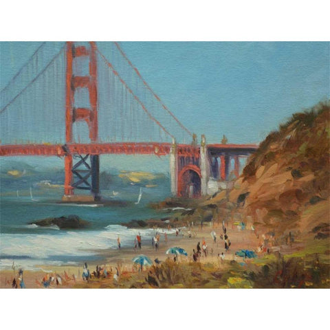 Bakers Beach White Modern Wood Framed Art Print by Larivey, Chuck