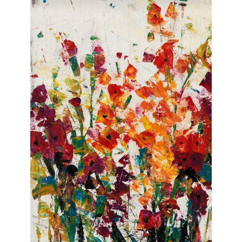 Wildflowers Blooming II White Modern Wood Framed Art Print by OToole, Tim