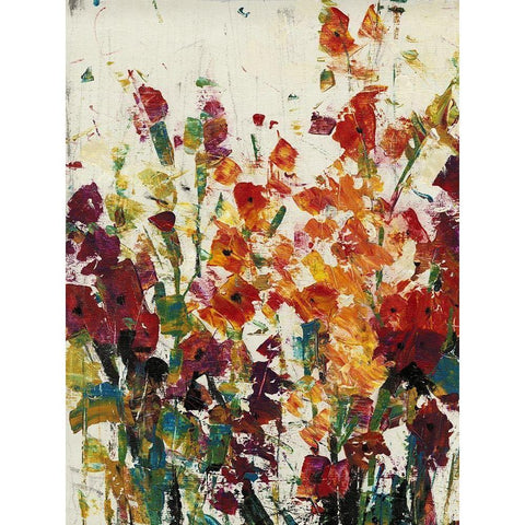 Wildflowers Blooming II White Modern Wood Framed Art Print by OToole, Tim