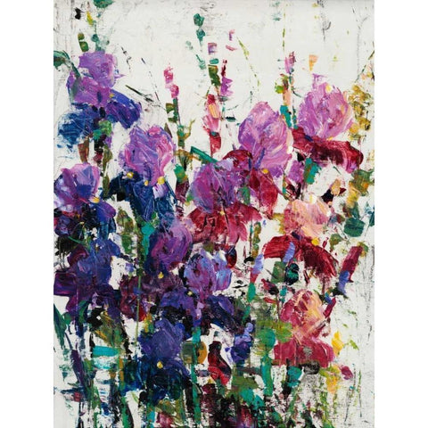 Iris Blooming II White Modern Wood Framed Art Print by OToole, Tim