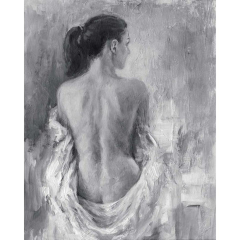 Draped Figure I Black Modern Wood Framed Art Print by Harper, Ethan