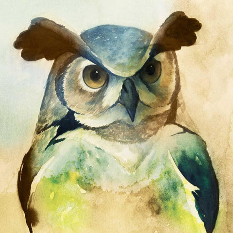 Harlequin Hibou II Gold Ornate Wood Framed Art Print with Double Matting by Popp, Grace