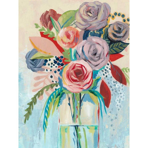 Roseate Posy I White Modern Wood Framed Art Print by Popp, Grace
