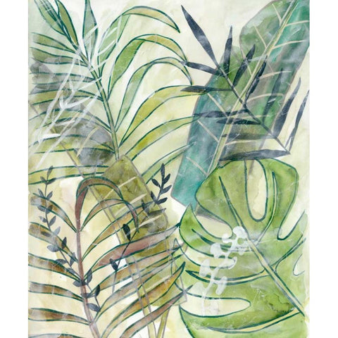 Layered Palms I Black Modern Wood Framed Art Print by Zarris, Chariklia