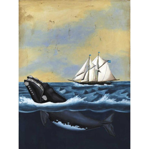 Whaling Stories II Gold Ornate Wood Framed Art Print with Double Matting by McCavitt, Naomi