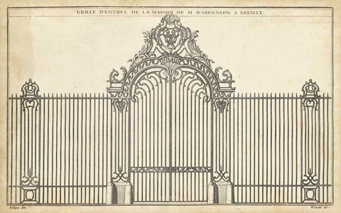 Antique Decorative Gate III White Modern Wood Framed Art Print with Double Matting by Blondel, J.F.
