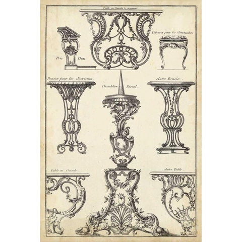 Antique French Ornament I White Modern Wood Framed Art Print by Blondel, J.F.