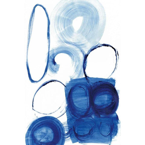 Blue Circle Study I White Modern Wood Framed Art Print by Fuchs, Jodi