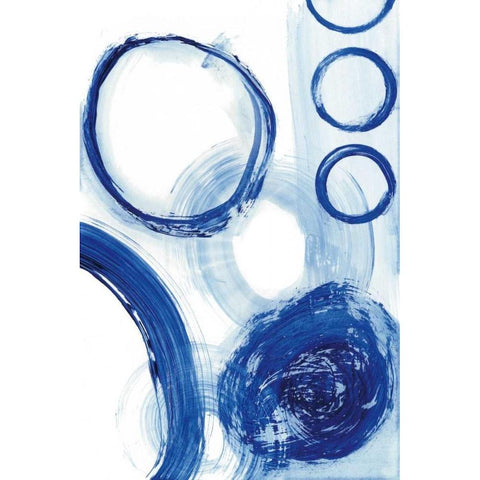 Blue Circle Study III Black Modern Wood Framed Art Print with Double Matting by Fuchs, Jodi