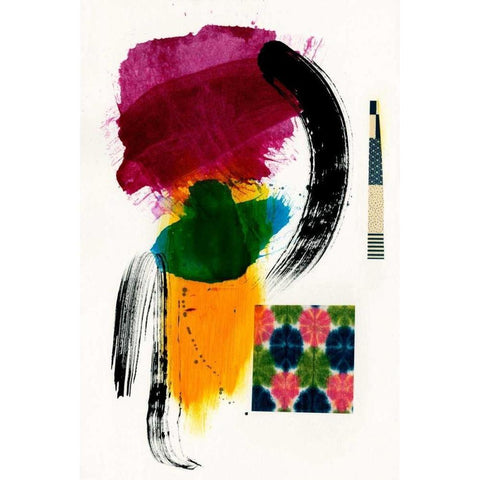 Haiku II Black Modern Wood Framed Art Print with Double Matting by Fuchs, Jodi
