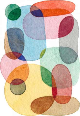 Inked Orbs I White Modern Wood Framed Art Print with Double Matting by Galapon, Nikki
