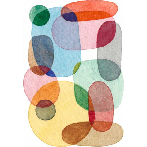 Inked Orbs I Black Modern Wood Framed Art Print with Double Matting by Galapon, Nikki
