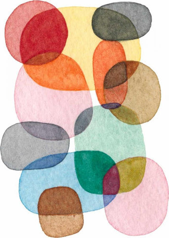 Inked Orbs III White Modern Wood Framed Art Print with Double Matting by Galapon, Nikki