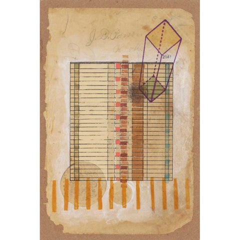 Grid and Parallelogram Gold Ornate Wood Framed Art Print with Double Matting by Galapon, Nikki