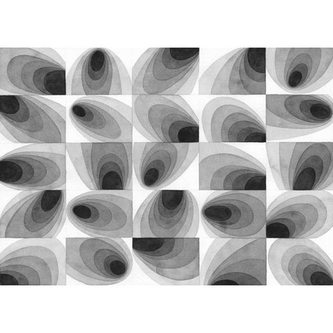 Gradient Grays II Black Modern Wood Framed Art Print with Double Matting by Galapon, Nikki