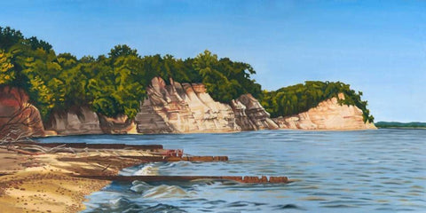 Contrails II White Modern Wood Framed Art Print with Double Matting by Miller, Dianne