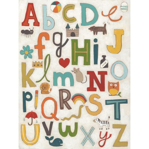 Alphabet Soup Black Modern Wood Framed Art Print with Double Matting by Vess, June Erica