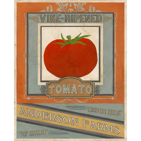 Vintage Produce Sign I White Modern Wood Framed Art Print by Vess, June Erica