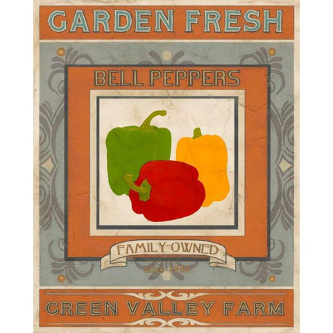 Vintage Produce Sign II White Modern Wood Framed Art Print by Vess, June Erica