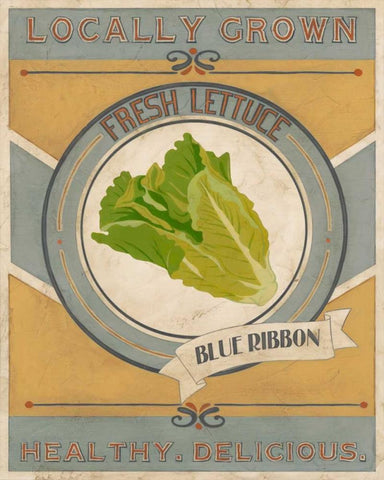 Vintage Produce Sign IV White Modern Wood Framed Art Print with Double Matting by Vess, June Erica