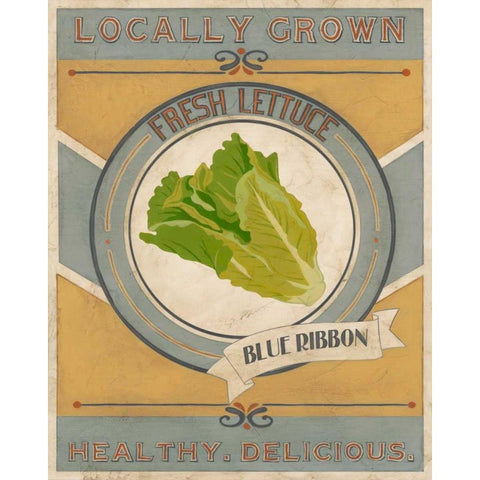 Vintage Produce Sign IV Gold Ornate Wood Framed Art Print with Double Matting by Vess, June Erica