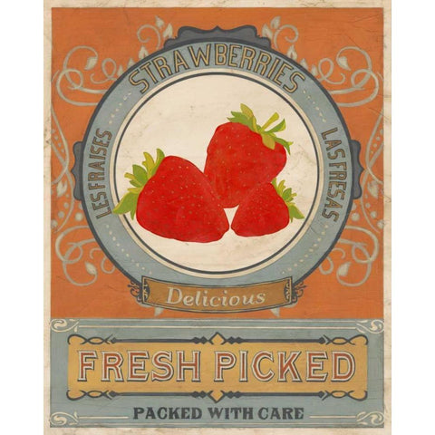 Vintage Produce Sign VI Gold Ornate Wood Framed Art Print with Double Matting by Vess, June Erica