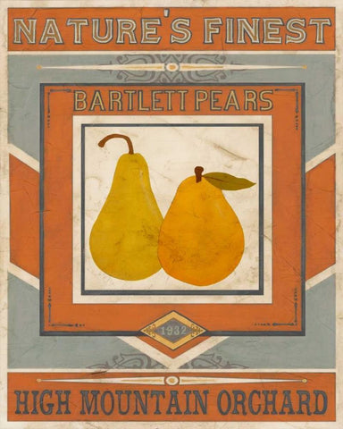 Vintage Produce Sign VII Black Ornate Wood Framed Art Print with Double Matting by Vess, June Erica