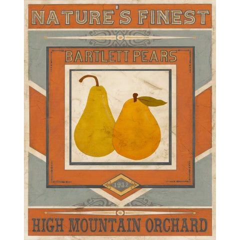 Vintage Produce Sign VII White Modern Wood Framed Art Print by Vess, June Erica