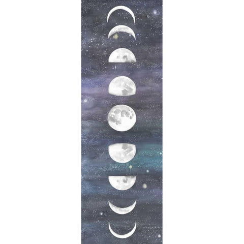 Moon Chart I White Modern Wood Framed Art Print by McCavitt, Naomi