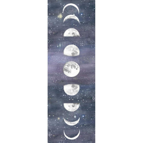 Moon Chart II Black Modern Wood Framed Art Print with Double Matting by McCavitt, Naomi