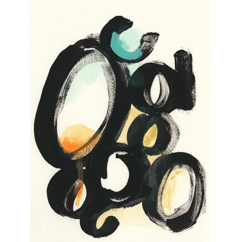 Cellular Structure I Black Modern Wood Framed Art Print by Vess, June Erica