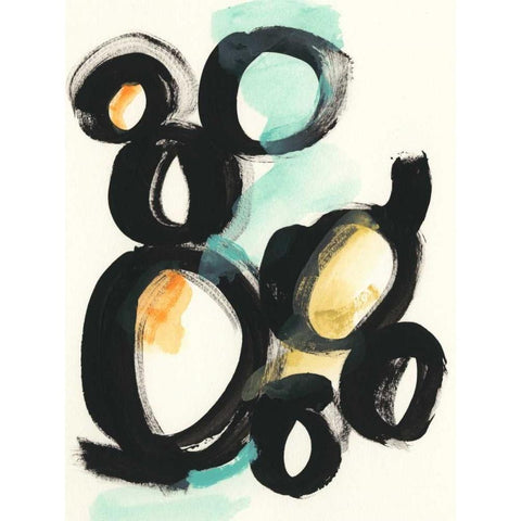 Cellular Structure III Black Modern Wood Framed Art Print with Double Matting by Vess, June Erica