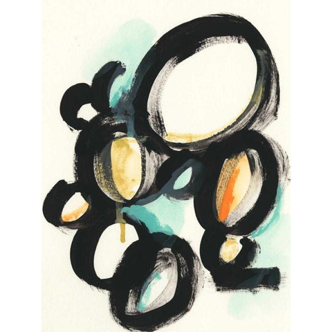 Cellular Structure IV Black Modern Wood Framed Art Print with Double Matting by Vess, June Erica