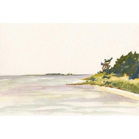 Solitary Coastline I White Modern Wood Framed Art Print by Miller, Dianne