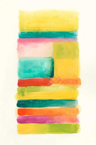 Layer Cake IV White Modern Wood Framed Art Print with Double Matting by Vess, June Erica