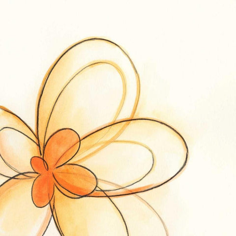 Floral Gesture IV White Modern Wood Framed Art Print with Double Matting by Vess, June Erica