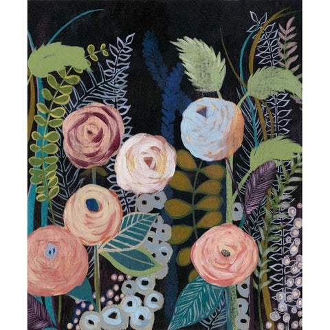 Diverging Blooms I Black Modern Wood Framed Art Print by Popp, Grace