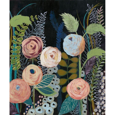 Diverging Blooms I White Modern Wood Framed Art Print by Popp, Grace