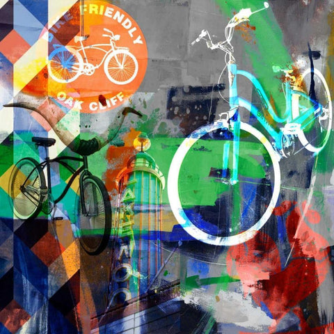 Lakewood Bikes - Dallas Black Modern Wood Framed Art Print with Double Matting by Jasper, Sisa