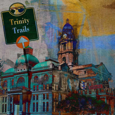 Trinity Trails - Ft. Worth Black Modern Wood Framed Art Print with Double Matting by Jasper, Sisa