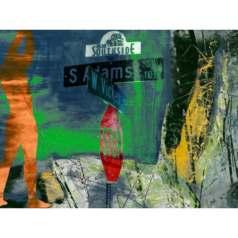 Southside - Ft. Worth Black Modern Wood Framed Art Print with Double Matting by Jasper, Sisa