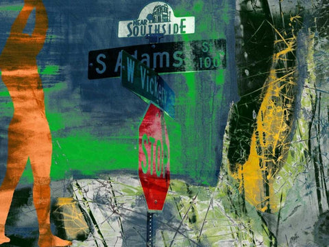 Southside - Ft. Worth White Modern Wood Framed Art Print with Double Matting by Jasper, Sisa