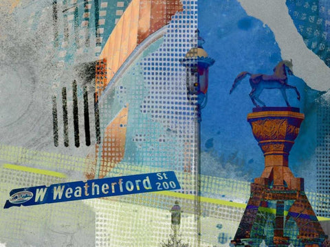 Weatherford St. Ft. Worth White Modern Wood Framed Art Print with Double Matting by Jasper, Sisa